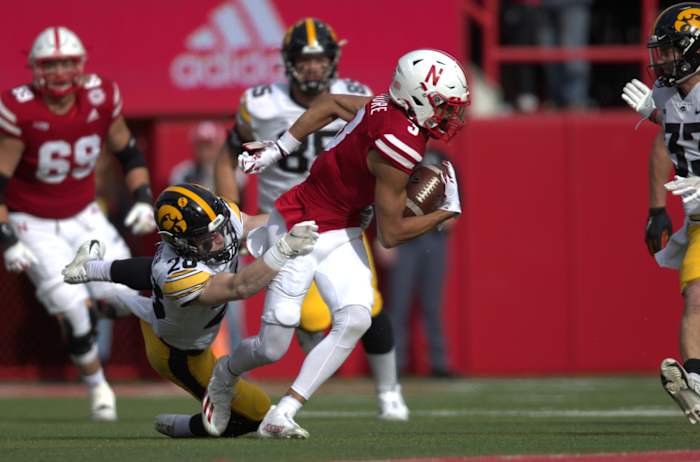 Samori Toure receiver 2021 Nebraska vs Iowa 2022 NFL draft